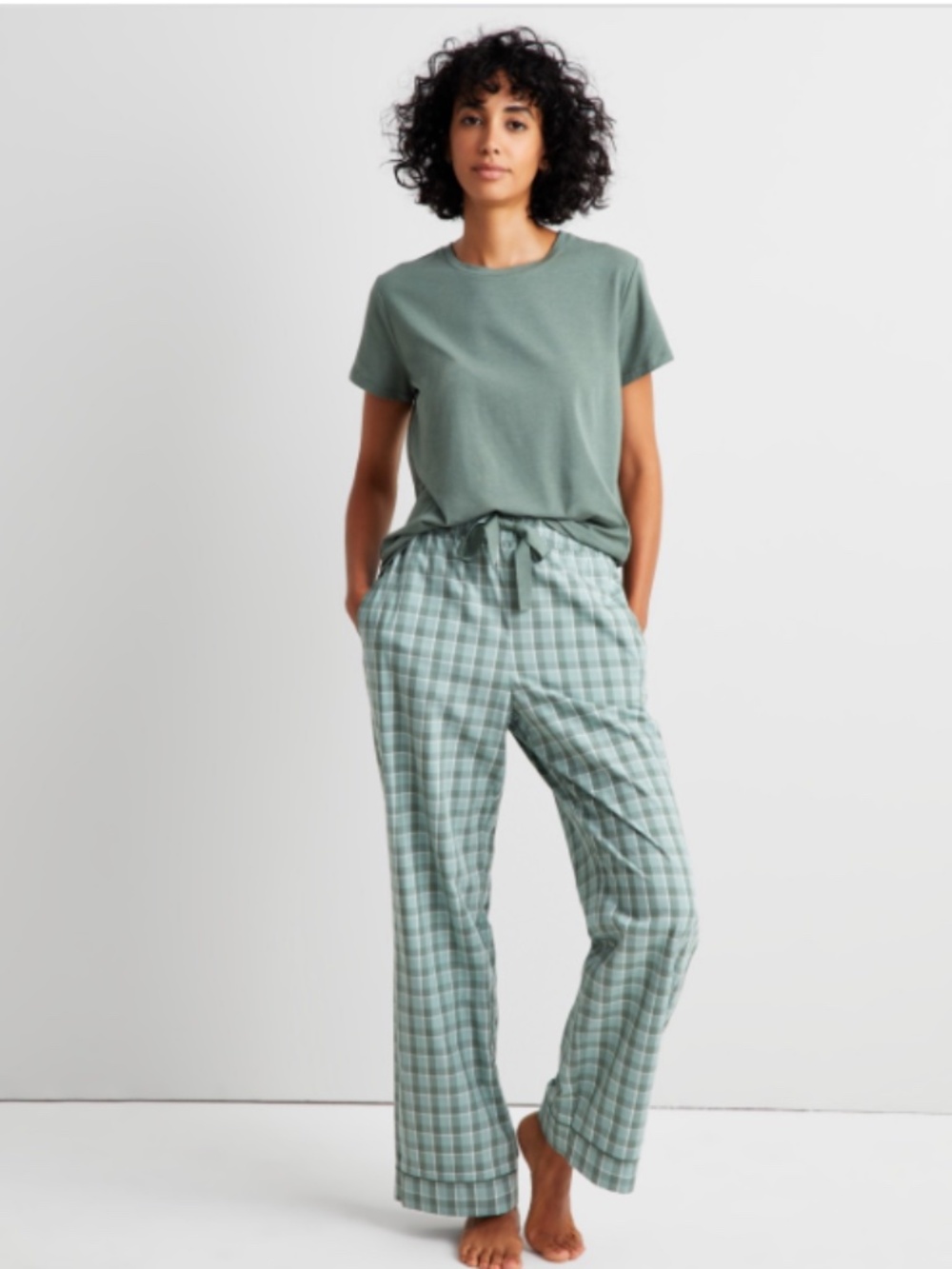 State of Day Women's Printed Poplin Pajama Pants Grid Plaid NWT - Picture 3 of 3